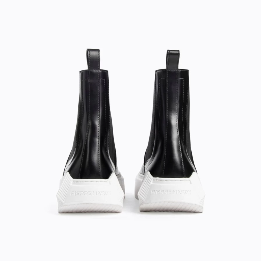 Pierre Hardy Men's Chelsea Cubix High-Top Sneakers in Black/White