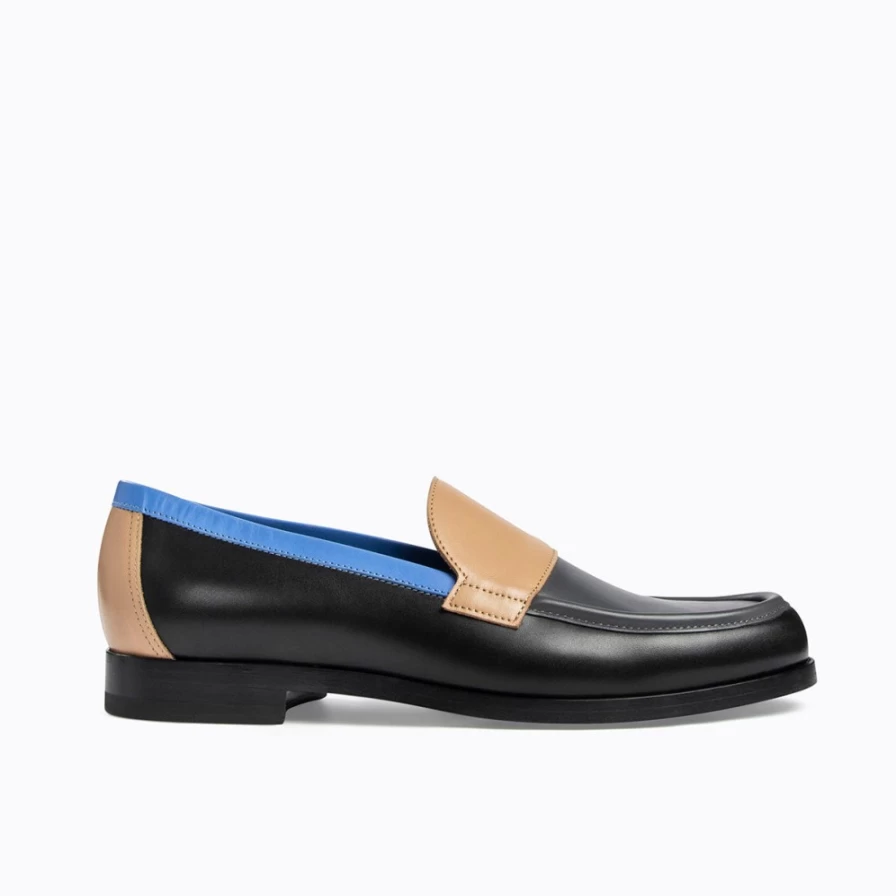 "Pierre Hardy Men's Hardy Loafer in Black, Grey, Cappuccino & Blue | Classic Luxury Slip-On Shoes"