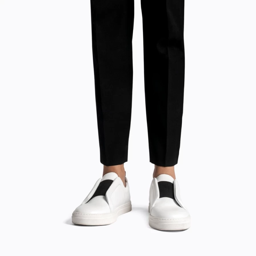 Pierre Hardy Women's White/Black Slider Sneakers - Fashionable Comfort Footwear