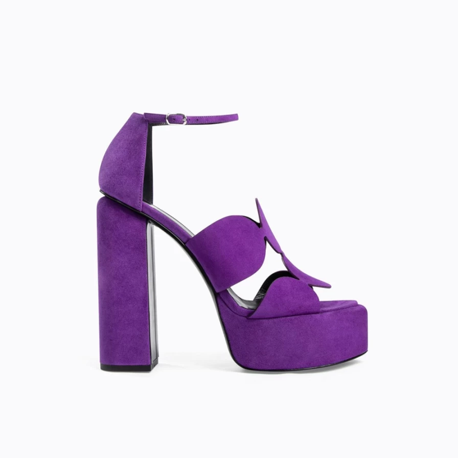 Pierre Hardy Women's Purple Disco Bubble Heeled Sandals - Retro Glam Platform Shoes