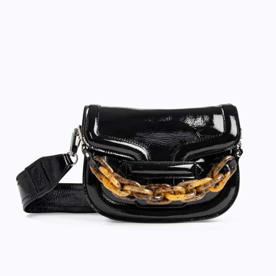 Pierre Hardy Women's Mini Alphaville Bag in Black & Tortoise - Luxury Crossbody Handbag