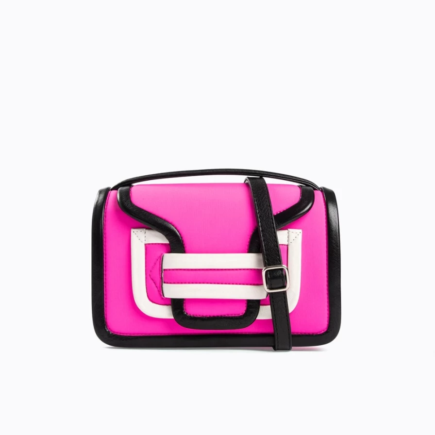 Pierre Hardy Women's Alpha Handbag in Pink & Black - Luxury Designer Crossbody Bag