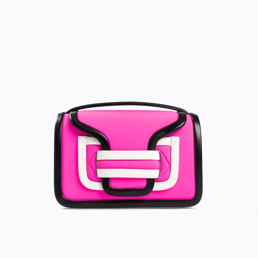 Pierre Hardy Women's Alpha Handbag in Pink & Black - Luxury Designer Crossbody Bag